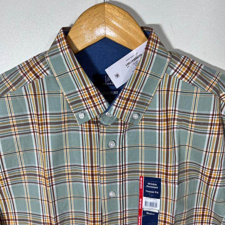 GEORGE BUTTON DOWN CASUAL COTTON SHIRT BRAND NEW