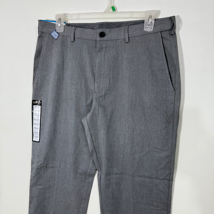 HAGGAR CLASSIC FIT PREMIUM NO IRON KHAKI COTTON CHINO PANT BRAND NEW WITH STRETCH GREY COLOUR