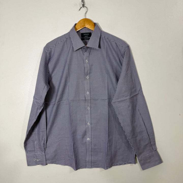 VAN HEUSEN EUROPEAN FIT PREMIUM COTTON CHECKERED SHIRT