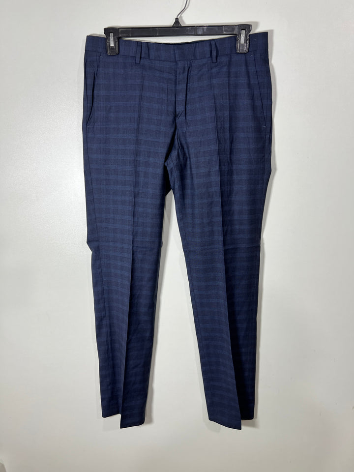 HUGO BOSS SLIM FIT CHECKERED DRESS PANT WITHOUT STRETCH BLUE COLOUR