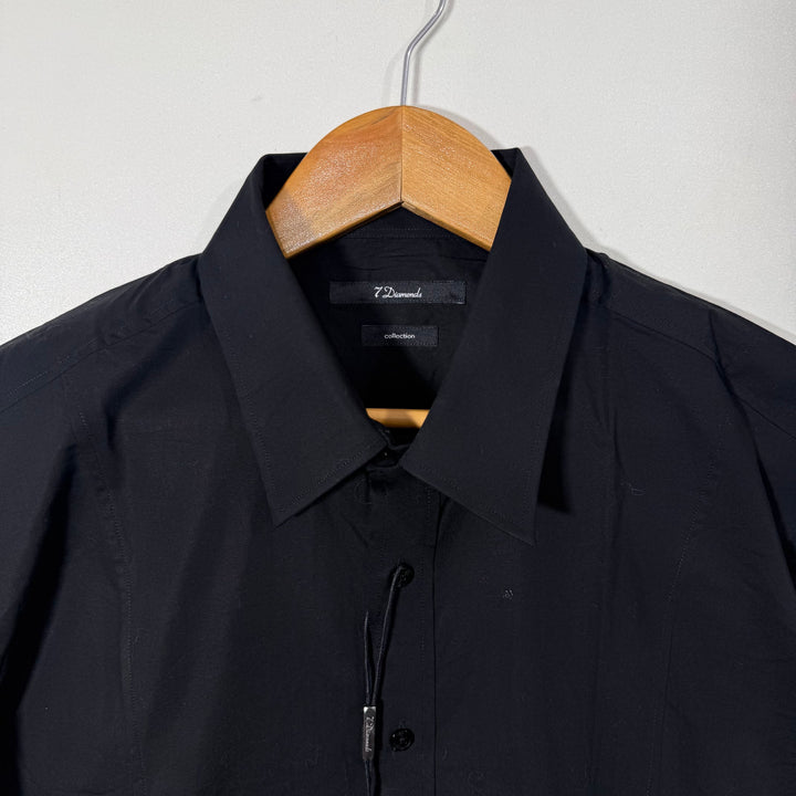 7 DIAMOND FORMAL COTTON SHIRT BRAND NEW BLACK COLOUR