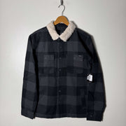 RVCA CHECKERED COTTON JACKET INNER POLYESTER SHERPA LINNED COLLAR BRAND NEW