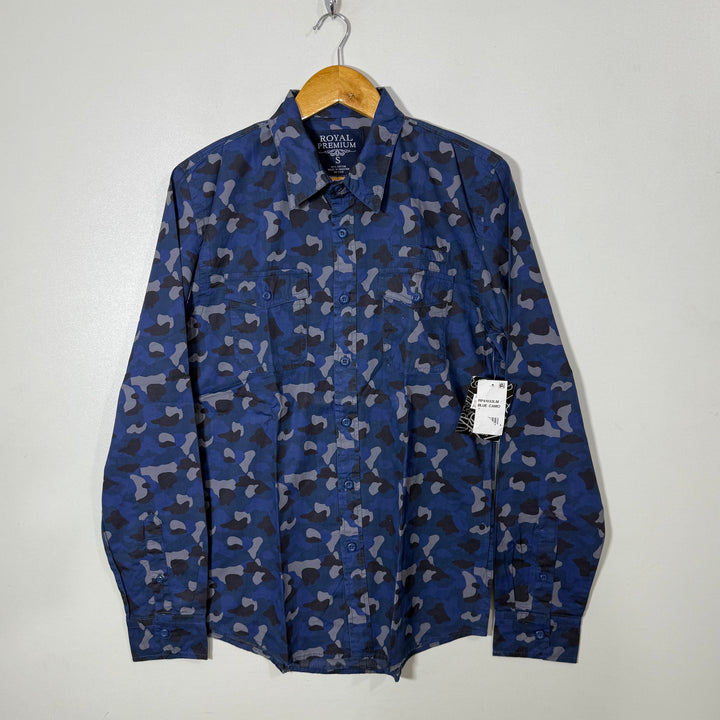 ROYAL PREMIUM DOUBLE POCKETS CAMOUFLAGE CASUAL COTTON SHIRT BRAND NEW