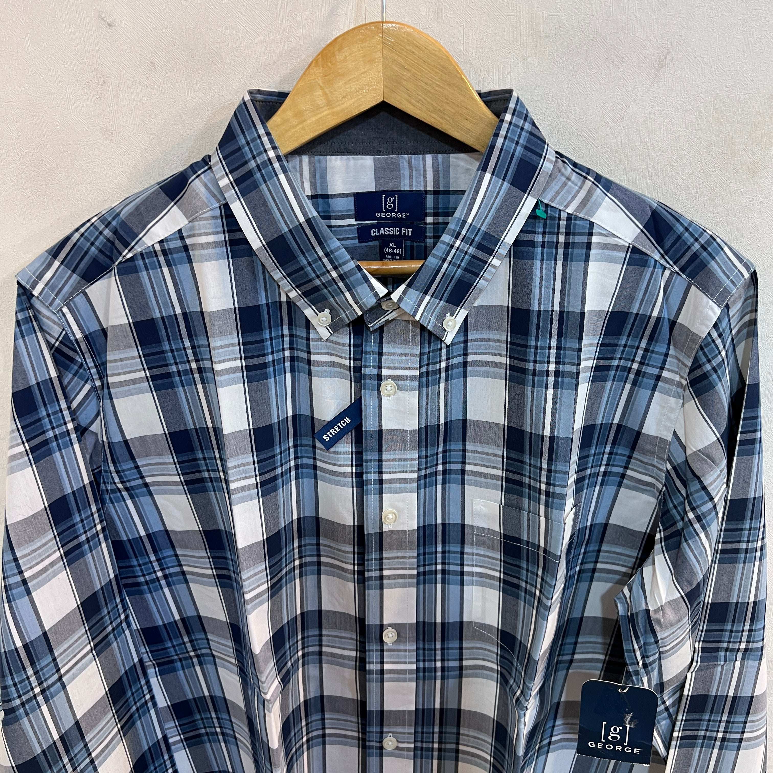 GEORGE CHECKERED BUTTON DOWN SHIRT BRAND NEW JS BROTHERS GEORGE CHECKERED BUTTON DOWN SHIRT BRAND NEW JS BROTHERS