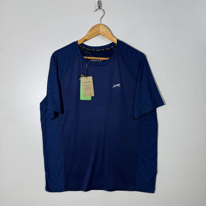 COUGARS QUICK DRY TRAINING SPORT TSHIRT BRAND NEW WITH STRETCH BLUE COLOUR