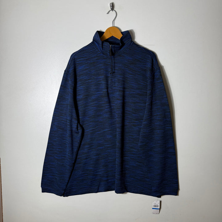 HAGGAR NATURAL STRETCH HALF ZIP SPORT PULLOVER