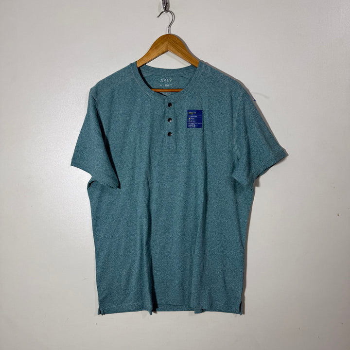 APT.9 HENLEY COLLAR COTTON TSHIRT BRAND NEW