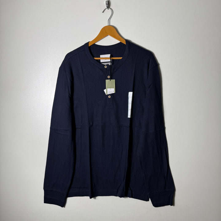 GOOD FELLOW &CO HENLEY COLLAR KNITED LONG SLEEVES COTTON TSHIRT BRAND NEW