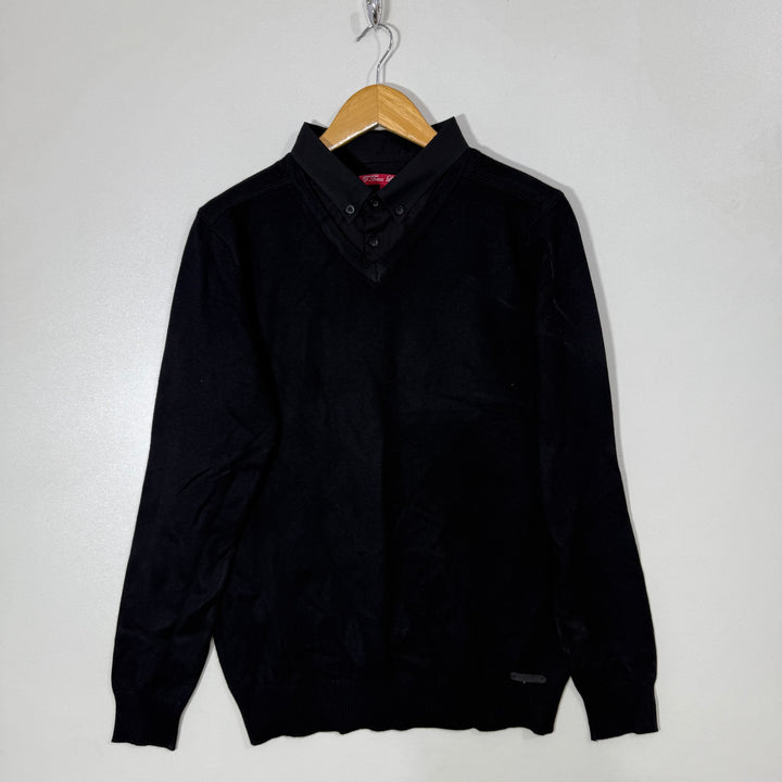 L TRAXX LABELLING BUTTON DOWN SHIRT COLLAR SWEATER