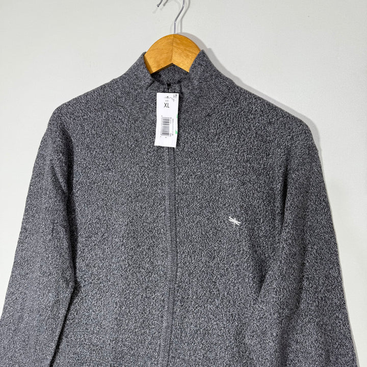 EASY FULL ZIP COTTON SWEATER BRAND NEW GREY COLOUR