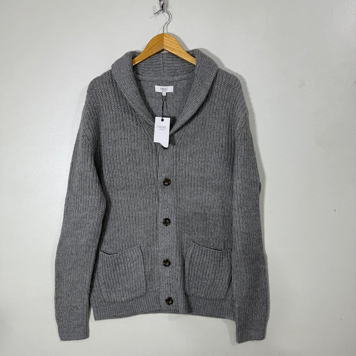 NEXT SHAWL COLLAR KNITED CARDIGAN SWEATER BRAND NEW GREY COLOUR