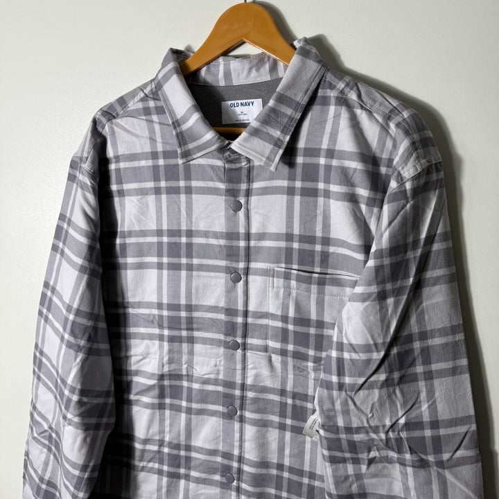 OLD NAVY TECH BUTTON EXTREME WARM COTTON SHIRT INNER FLEECE BRAND NEW