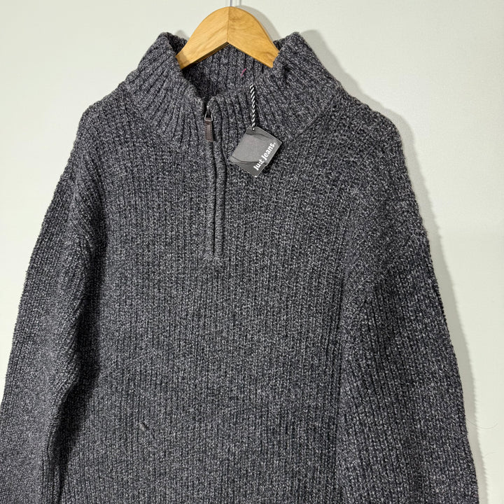 JUST JEANS KNITWEAR HALF ZIP COTTON WOOL SWEATER BRAND NEW