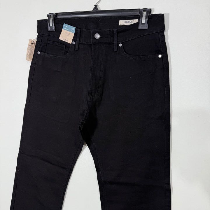 MARKS & SPENCER STRAIGHT FIT DENIM PANT BRAND NEW WITH. STRETCH BLACK COLOUR