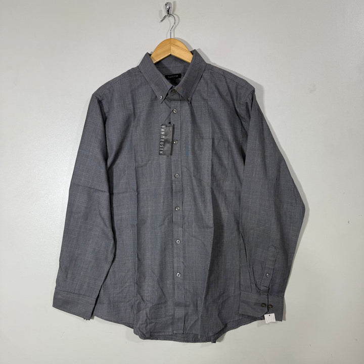 VAN HEUSEN BUTTON DOWN CHECKERED CASUAL COTTON SHIRT BRAND NEW