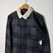 RVCA CHECKERED COTTON JACKET INNER POLYESTER SHERPA LINNED COLLAR BRAND NEW