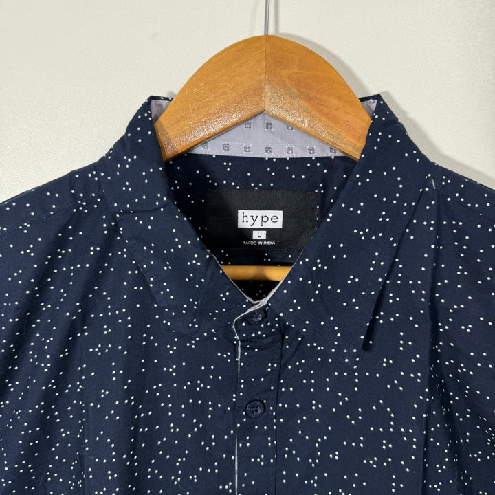 HYPE PRINTED COTTON SHIRT BRAND NEW BLUE COLOUR
