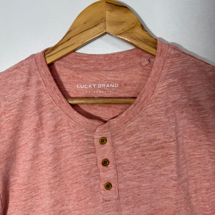 LUCKY BRAND HENLEY COLLAR COTTON TSHIRT BRAND NEW