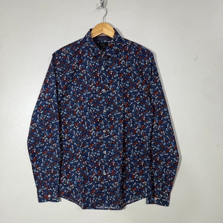 ZARA BUTTON DOWN SLIM FIT PRINTED SHIRT
