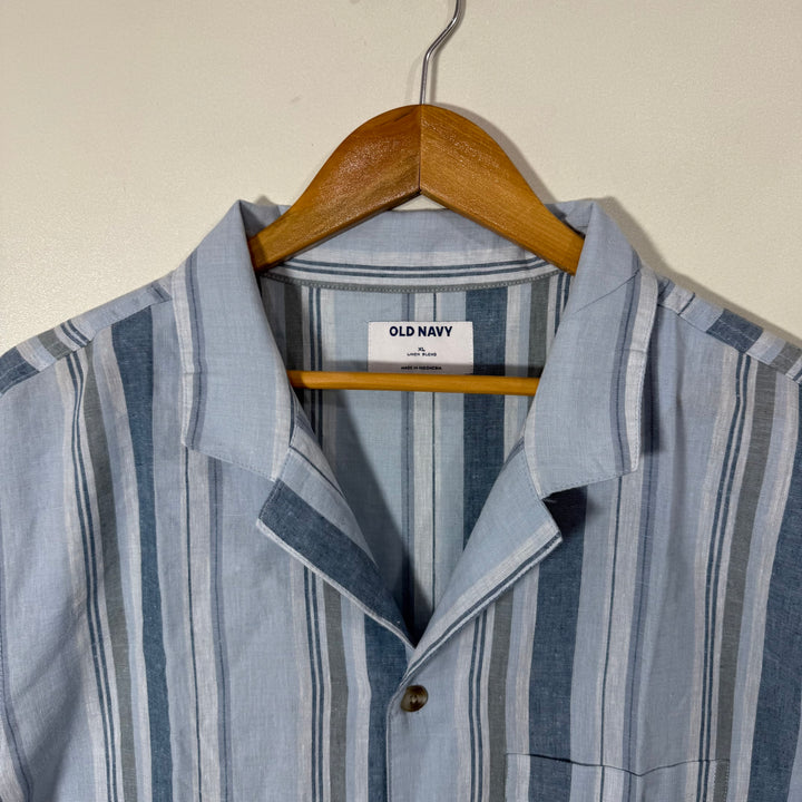 OLD NAVY SAFARI COLLAR HALF SLEEVES LINEN COTTON SHIRT BRAND NEW