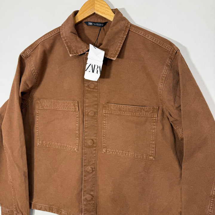 ZARA OVERSIZED DROOPED SHOULDER DOUBLE POCKETS TECH BUTTON DENIM JACKET BRAND NEW