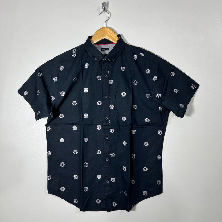 DRILL CLOTHING BUTTON DOWN HALF SLEEVES SHIRT