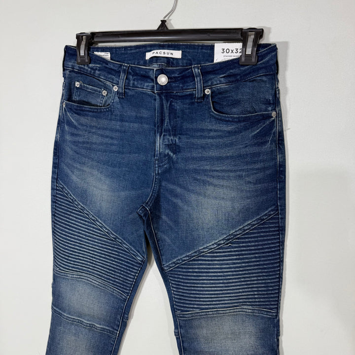 PACSUN STACKED SKINNY FIT EIPPED JEANS PANT BRAND NEW WITH STRETCH