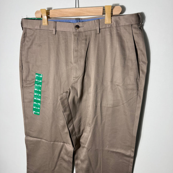 HAGGAR STRAIGHT FIT COTTON DRESS KHAKI PANT BRAND NEW