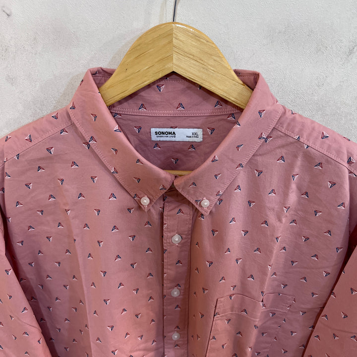 SONOMA PRINTED BUTTON DOWN COTTON SHIRT