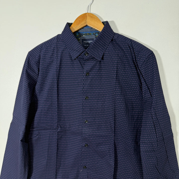 DENIM & FLOWER BUTTON DOWN CASUAL COTTON SHIRT