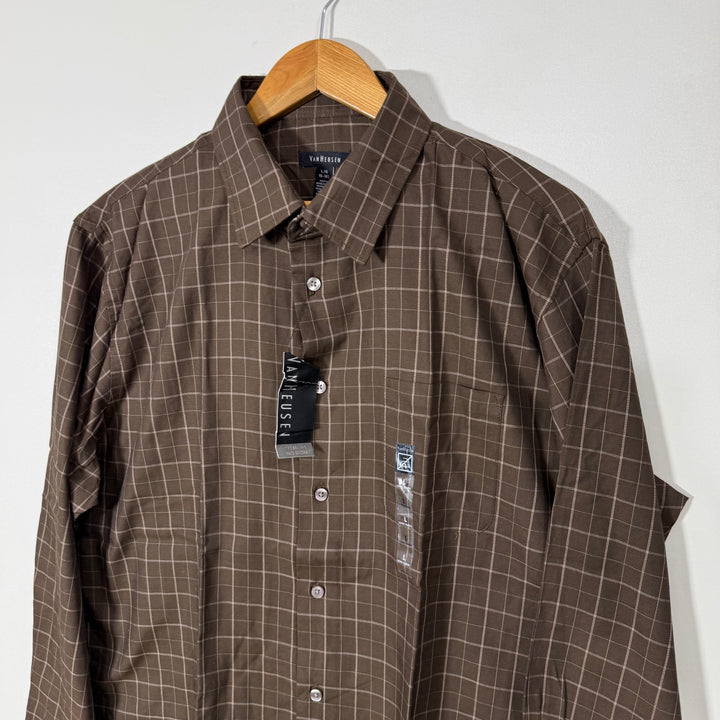 VAN HEUSEN COTTON CHECKERED SHIRT BRAND NEW
