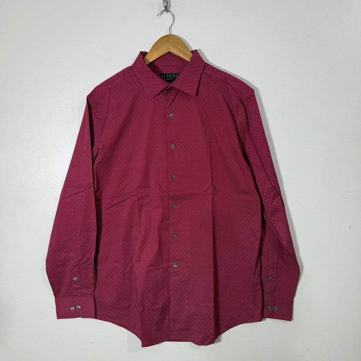 ALFANI SLIM FIT PRINTED COTTON SHIRT