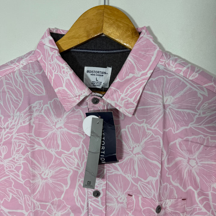 DISTORTION HALF SLEEVES COTTON SHIRT BRAND NEW