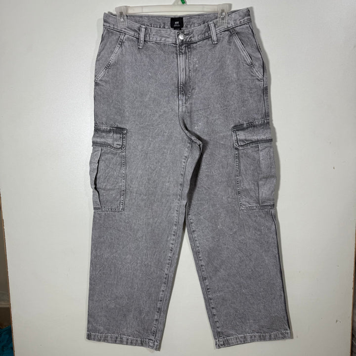 H&M BAGGY FIT DENIM CARGO PANT WITHOUT STRETCH