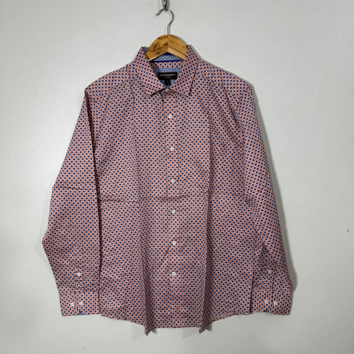 JOHNSTON & MURPHY BUTTON DOWN PRINTED COTTON SHIRT