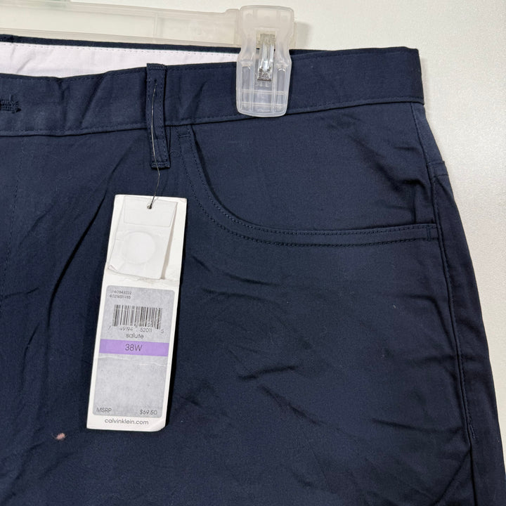 CALVIN KLEIN COTTON SHORT BRAND NEW WITH STRETCH BLUE COLOUR (6)
