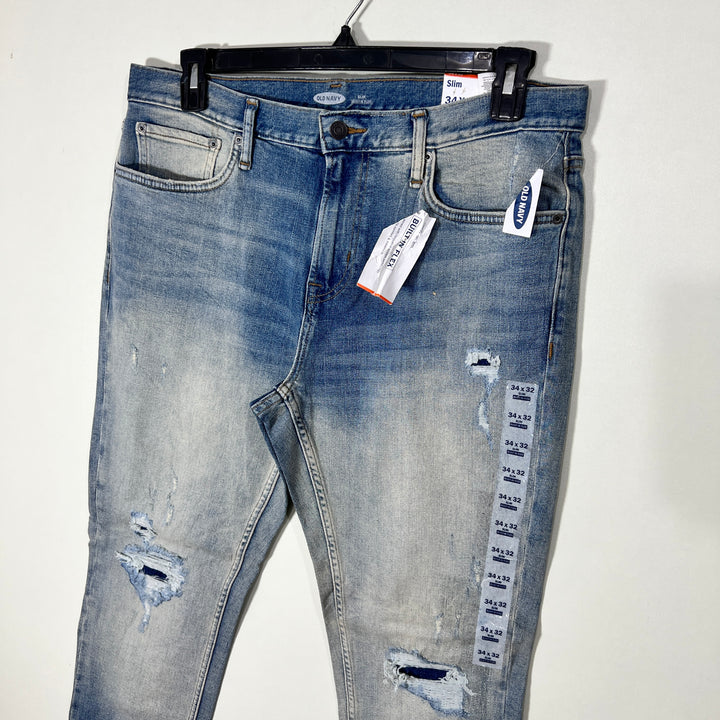 OLD NAVY SLIM STRAIGHT RIPPED JEANS BRAND NEW