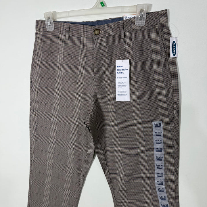 OLD NAVY CHECKERED COTTON CHINO PANT BRAND NEW WITH STRETCH