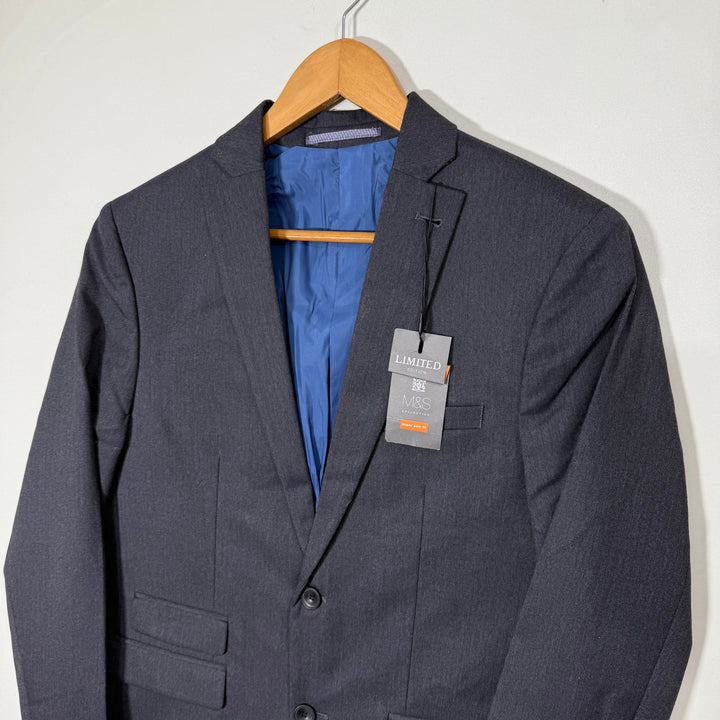 MARKS & SPENCER LIMITED EDDITION SUPER SLIM FIT TEXTURED JACKET BRAND NEW CHARCOAL GREY COLOUR