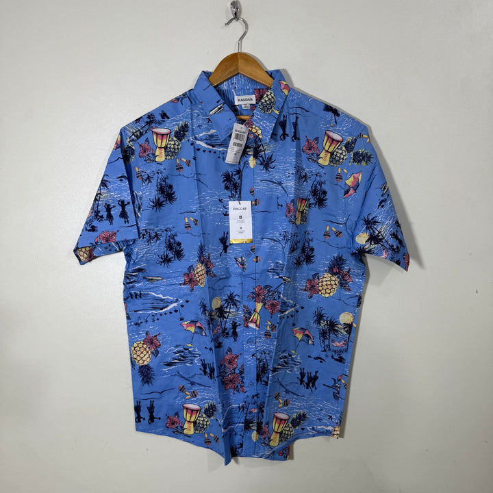 HAGGAR HALF SLEEVES COTTON SHIRT BRAND NEW WITH STRETCH