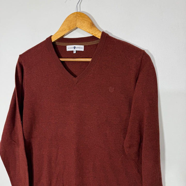 ALVARO MORENO V NECK COTTON SWEATER