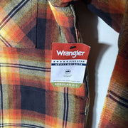 WRANGLER DOUBLE POCKETS FLANNEL CHECKERED INNER QUILTED PUFFER SHIRT STYLE JACKET BRAND NEW WITH HOOD
