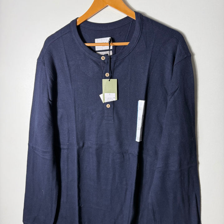 GOOD FELLOW &CO HENLEY COLLAR KNITED LONG SLEEVES COTTON TSHIRT BRAND NEW
