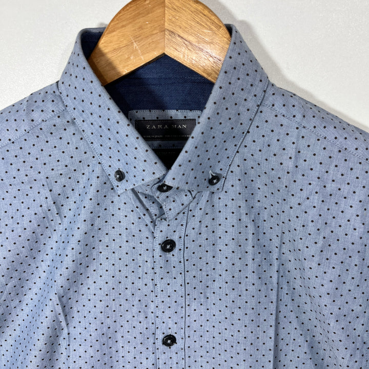 ZARA SLIM FIT BUTTON DOWN COTTON SHIRT
