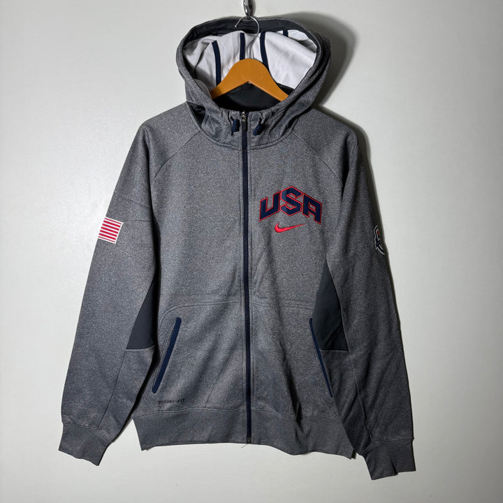 NIKE THERMA FIT SPORT JACKET WITH HOOD INNER FLEECE GREY COLOUR