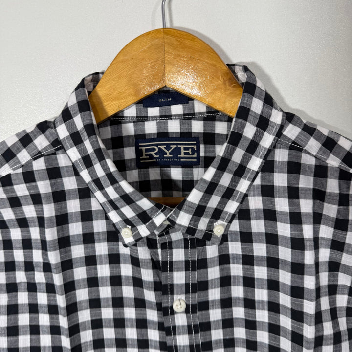 RYE SLIM FIT BUTTON DOWN COTTON CHECKERED SHIRT