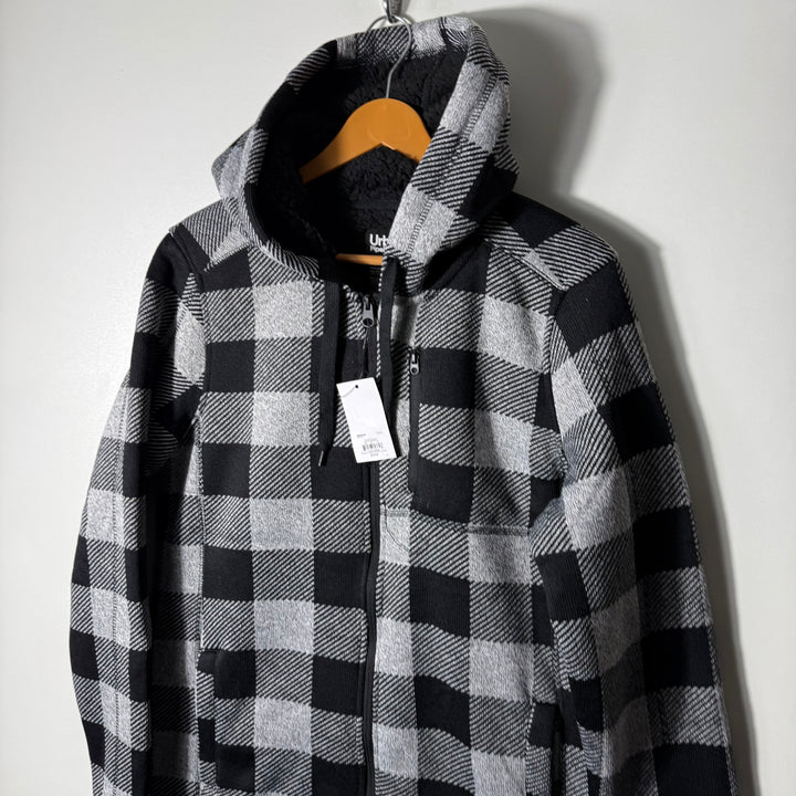 URBAN PIPELINE CHECKERED JACKET  INNER SHERPA LINNED BRAND NEW WITH HOOD