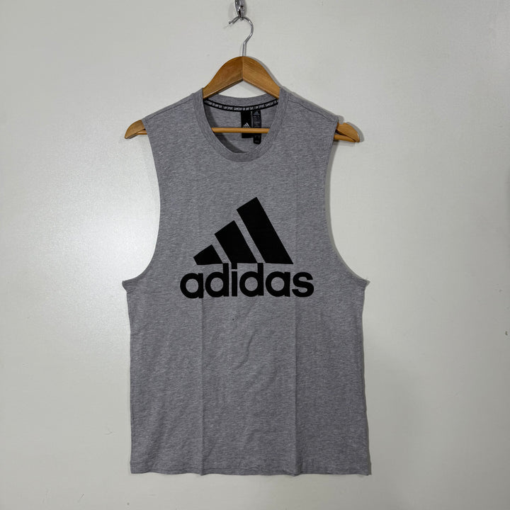 ADIDAS COTTON SLEEVES LESS GREY COLOUR