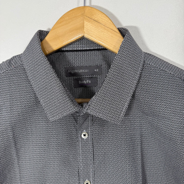ANGELO LITRICO BODY FIT COTTON SHIRT GREY COLOUR