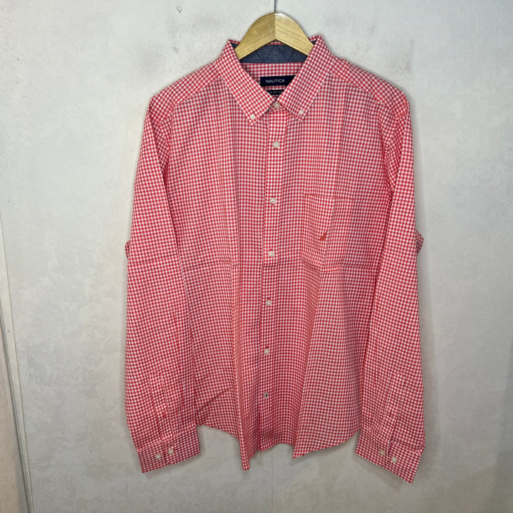 NAUTICA CLASSIC FIT BUTTON DOWN CASUAL COTTON SHIRT